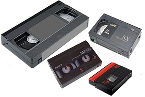 Gamla videoband: VHS, VHS-C, Video8 och miniDV
